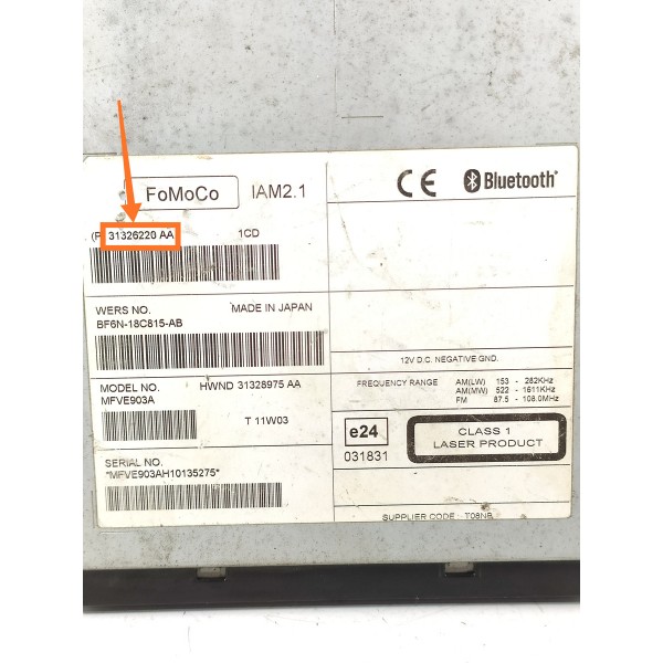 Drive Cd Volvo Xc60 V60 V70 S60 2010/2016 31326220aa