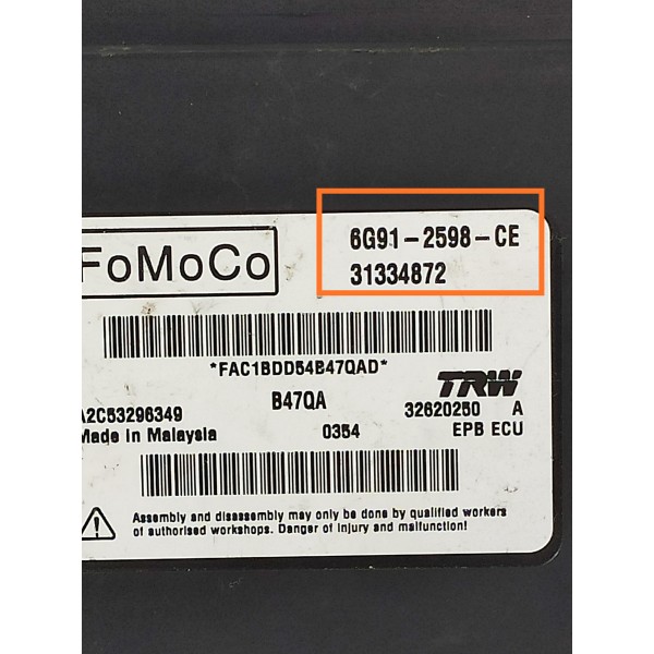 Modulo Freio Mao Volvo Xc60 S60 2011/2016 31337872