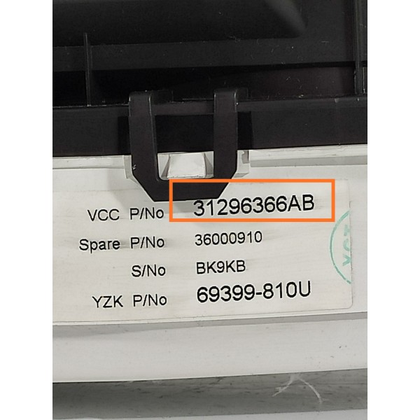 Painel Instrumento Volvo Xc60 S60 V60 2011/2016 31296366ab Preto