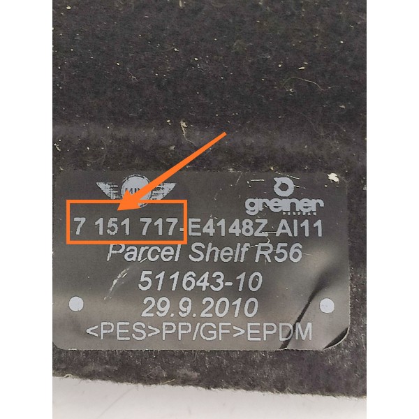 Tampao Porta Malas Mini Cooper Countryman 2011/2013 7151717 Preto