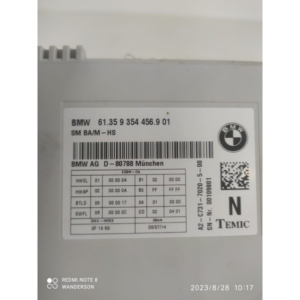 Modulo Conforto Banco Bmw 320 328 2013/2018 61359354456