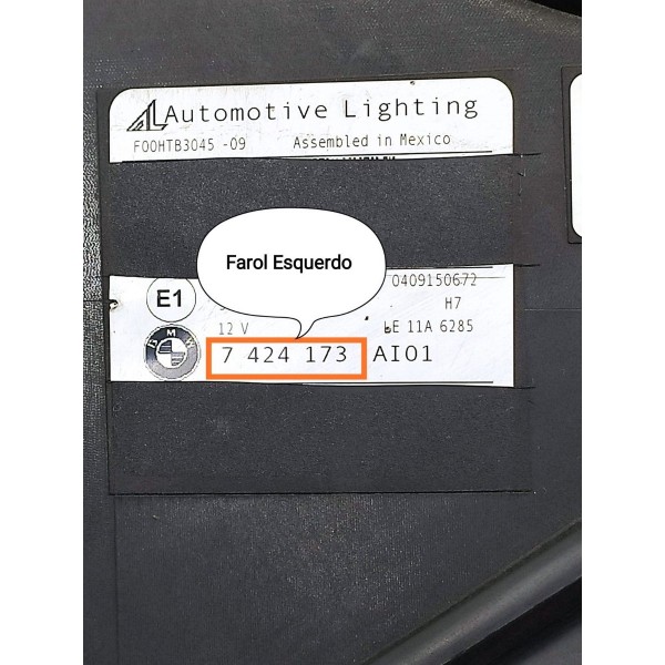 Farol Esquerdo Bmw X5 Completo 2014/2018 Xenon 7424173 Esquerdo/motorista