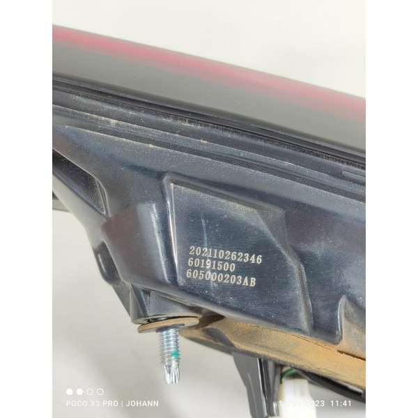 Lanterna Tiggo 8 Esquerda 2019/2022 Led Tampa Tras 605000203 Esquerdo/motorista Vermelho