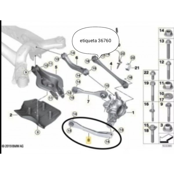Braco Tirante Bmw 320 330 Traseiro Longo 2019/2025 6879659