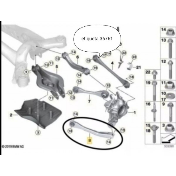 Braco Tirante Bmw 320 330i Traseiro Longo 2019/2025 6879659