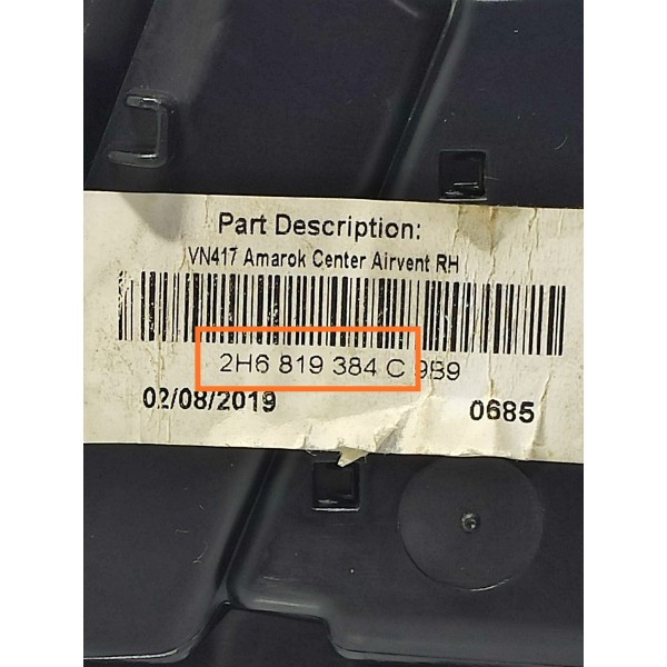 Difusor Ar Painel Central Amarok Direito 2010/2023 2h6819384