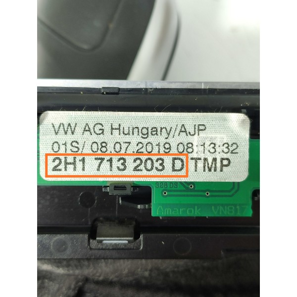 Moldura Coifa Alavanca Cambio Amarok 2010/2023 2h1713203d Preto Lisa