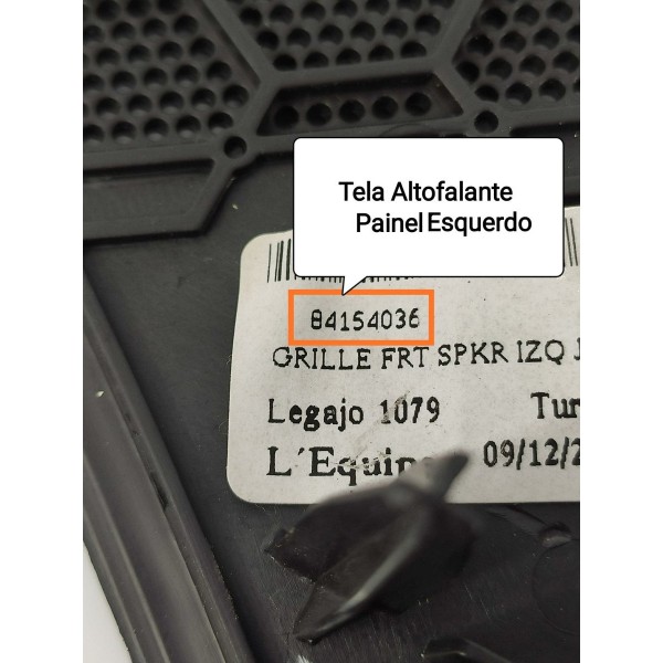 Tela Auto Falante Painel Cruze Esquerda 2017/2023 84154036 Preto