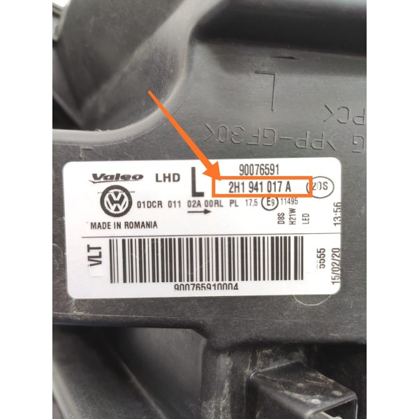 Farol Amarok V6 Esquerdo Led Xenon 2017 2018/2023 2h1941017a Esquerdo/motorista