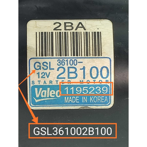 Motor Arranque Partida Veloster I30 Kia Soul 10/2020 1195239