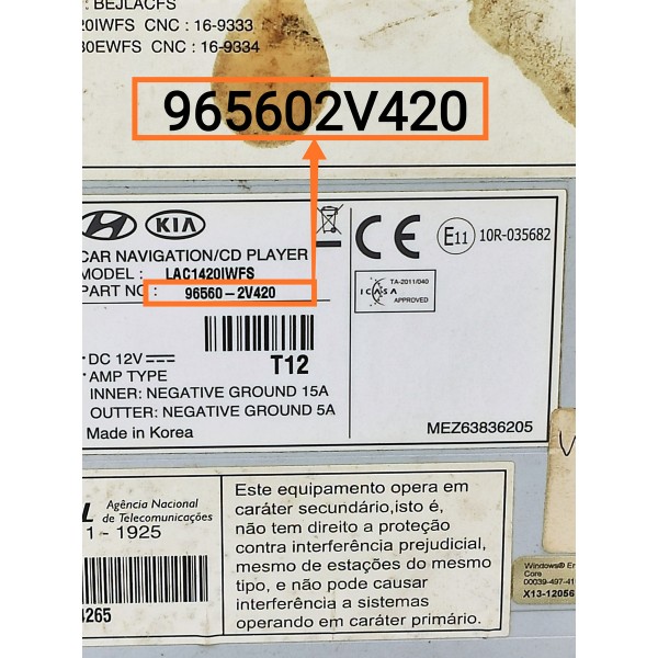 Multimidia Hyundai Veloster 2011 2012 2013/2014 965602v420