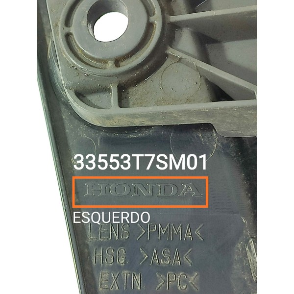 Lanterna Honda Hrv Esquerda Led 2015/2018 33553t7sm01 Esquerdo/motorista Vermelho