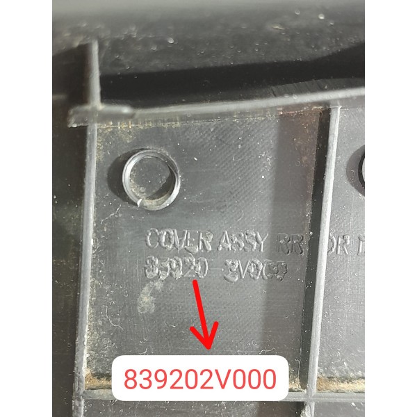 Acabamento Interno Porta Veloster Traseiro Dir 839202v000 Preto