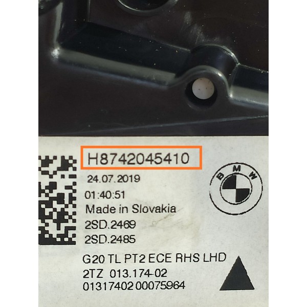 Lanterna Bmw 320i 330i G20 Direita 2019/2023 H8742045410 Direito/passageiro Vermelho