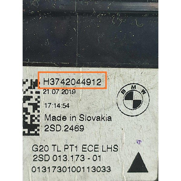 Lanterna Bmw 320i 330i G20 Esquerda 2019/2023 H3742044912 Esquerdo/motorista Branco