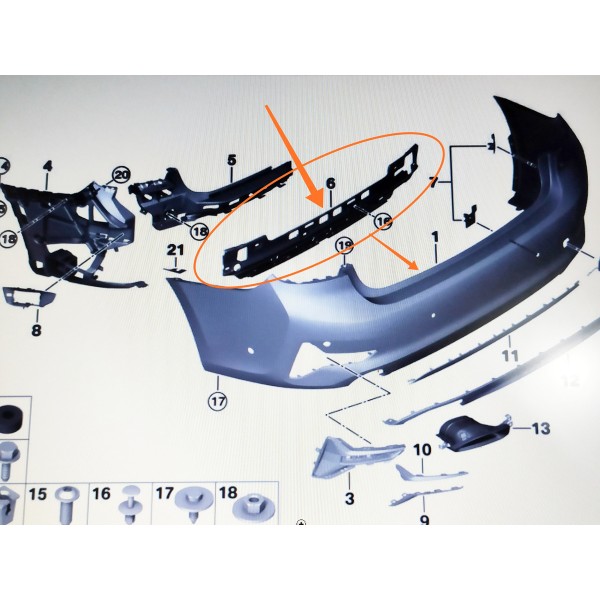 Suporte Parachoque Bmw 320 330 G20 Traseiro 2019/25 7428024