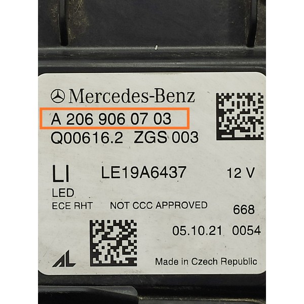 Farol Mercedes C200 C300 Esq Completo 2022/2025 A2069060703 Esquerdo/motorista