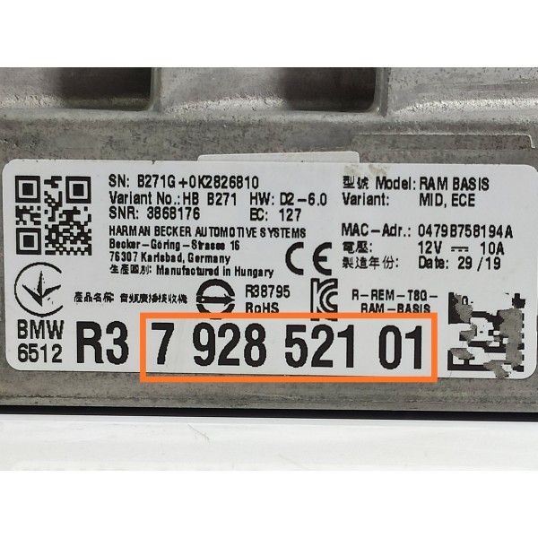 Modulo Som Bmw 320 G20 2019/2025 792852101