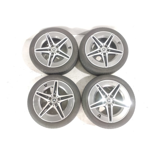Jogo Rodas Pneus Mercedes Benz C200 Aro18 Amg 2022/2025 Det Prateado