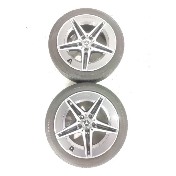 Jogo Rodas Pneus Mercedes Benz C200 Aro18 Amg 2022/2025 Det Prateado