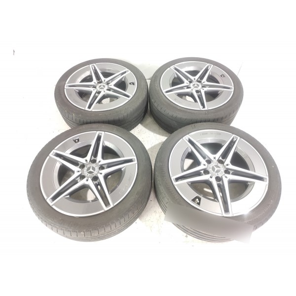 Jogo Rodas Pneus Mercedes Benz C200 Aro18 Amg 2022/2025 Det Prateado