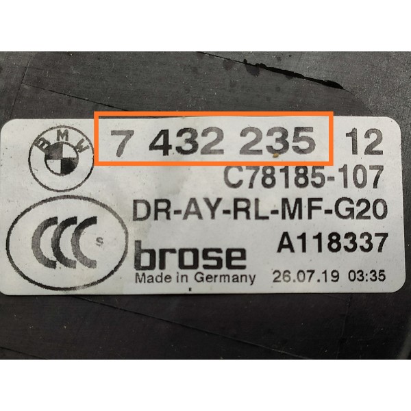 Maquina Vidro Bmw 320 330 Traseira Esq 2019/2025 7432235