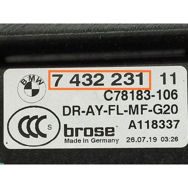 Maquina Vidro Bmw 320 330 Dianteira Esq 2019/2025 7432231