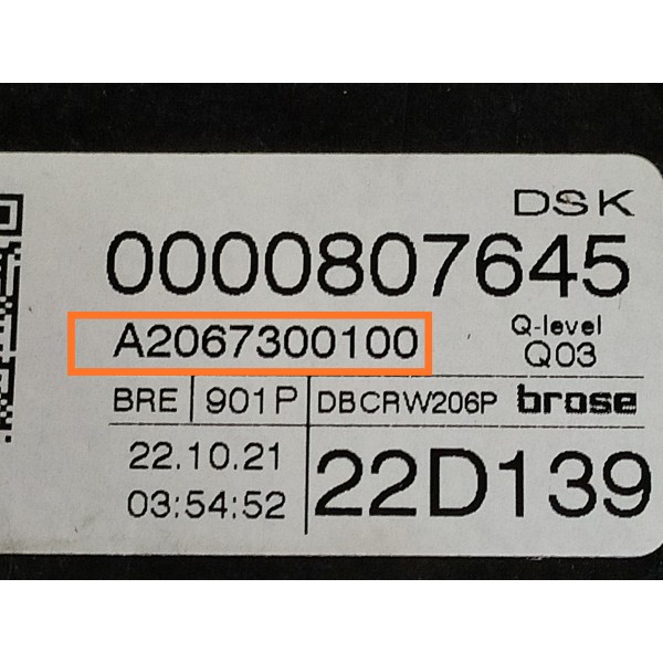 Maquina Vidro Mercedes C200 Tras Esq 2022/2025 A2067300100