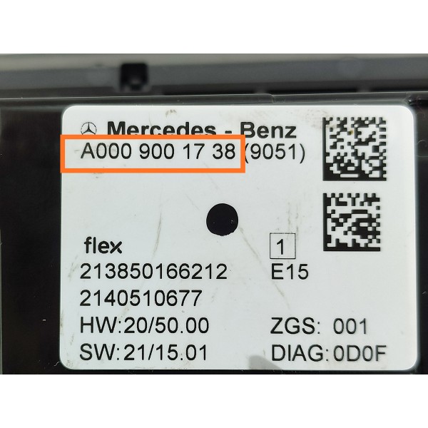 Comando Luz Teto Solar Mercedes C200 C300 22/25 A0009001738