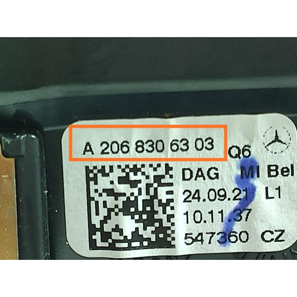 Difusor Ar Mercedes C300 Central Led 2022/2025 A2068306303