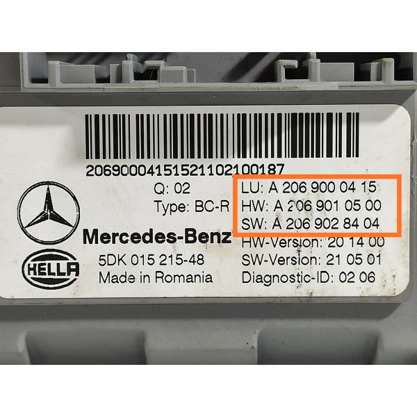 Modulo Conforto Mercedes C200 C300 2022/2025 A2069000415