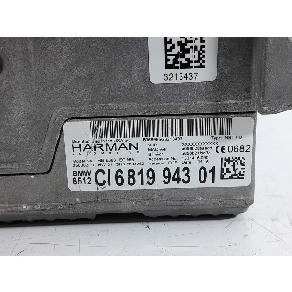 Leitor Radio Navegacao Multimidia Bmw X5 2014/2019 681994301