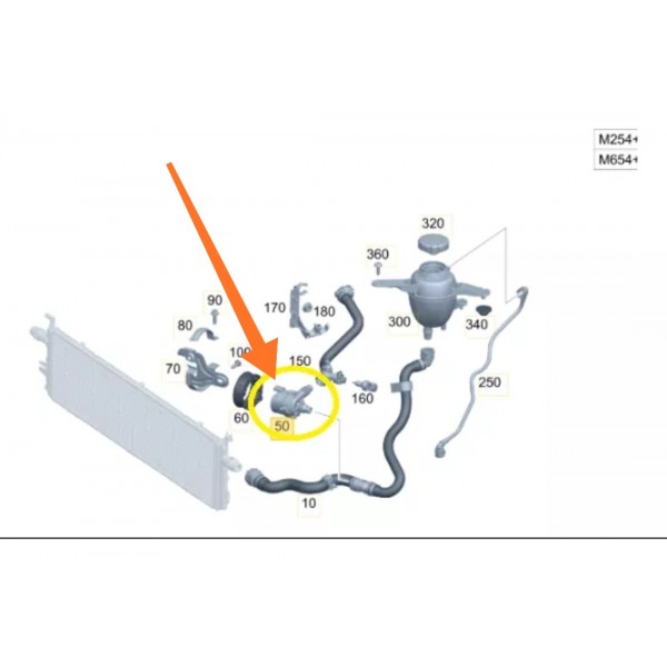 Bomba Agua Auxiliar Mercedes C200 Hibrid 2022/25 A0005007600