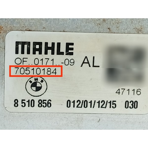 Trocador Calor Motor Bmw X5 Diesel 2014/2018 70510184