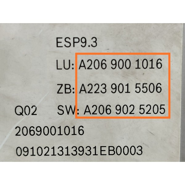 Modulo Abs Mercedes C200 C300 2022 2023/2025 A2069001016