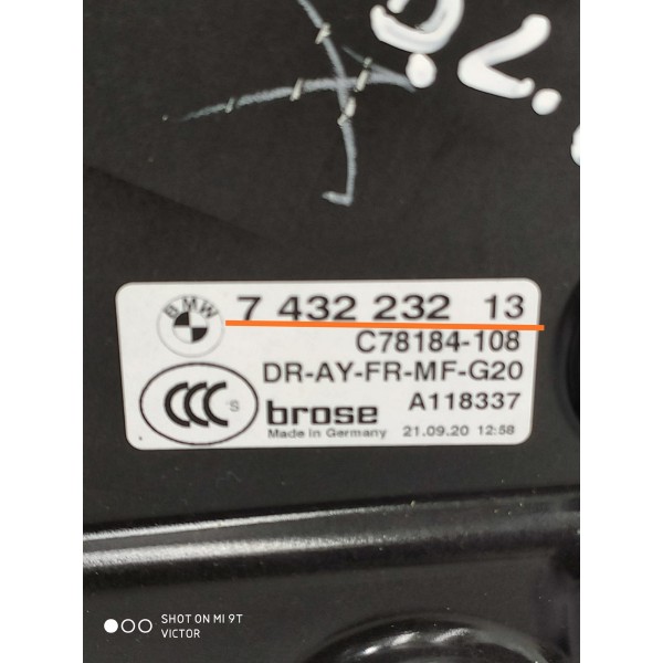 Maquina Vidro Bmw 320 330 Dianteira Direit 2019/2025 8495866