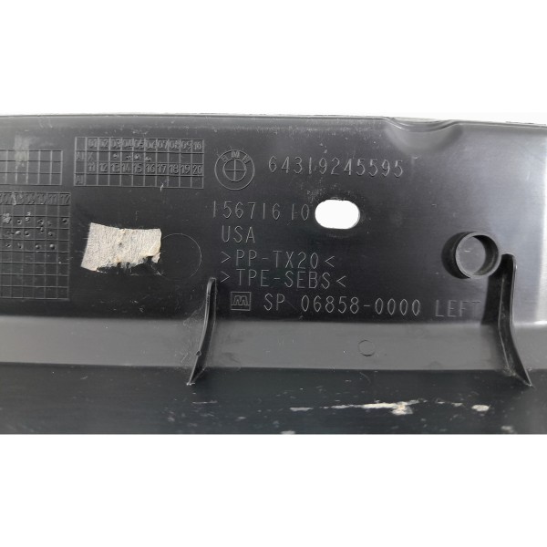 Vefacao Paralama Bmw X5 Esquerdo 2014/2018 6431924595 Preto