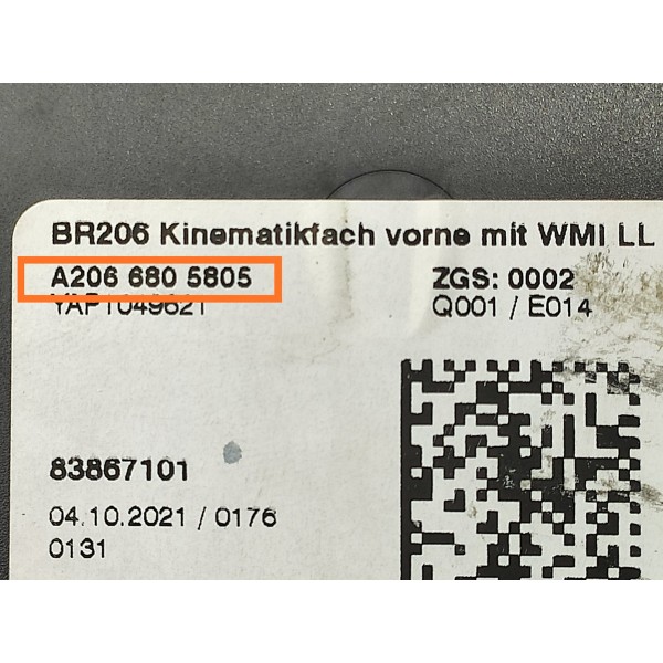 Console Porta Objeto Mercedes C200 C300 2022/25 A2066805805