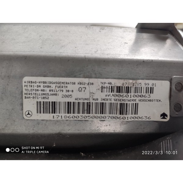 Kit Airbag Mercedes Slk200 350 55amg 2005 2006 2007 2008 Preto