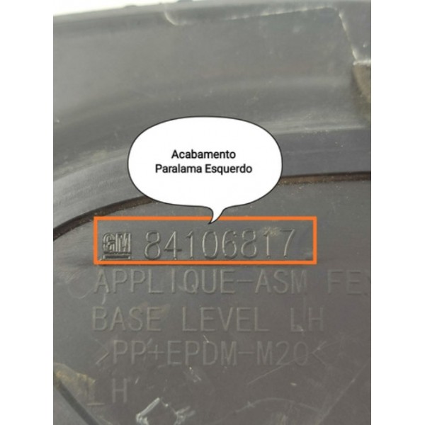 Acabamento Retrovisor Paralama Cruze Esquerdo 17/23 84106817 Preto