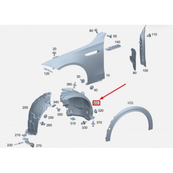 Parabarro Mercedes C200 Dianteiro Esquerdo Post 22/25