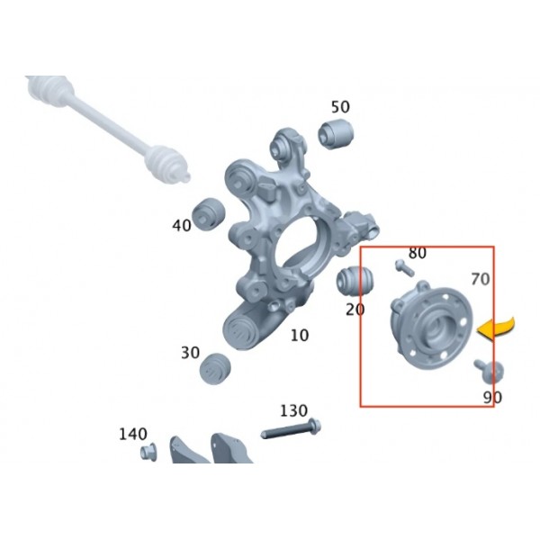 Cubo Roda Mercedes C300 Traseira Dir/esq 22/2025 A22335601