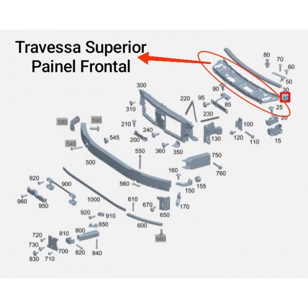 Travessa Painel Frontal Mercedes C200 C300 22/25 A2066201400