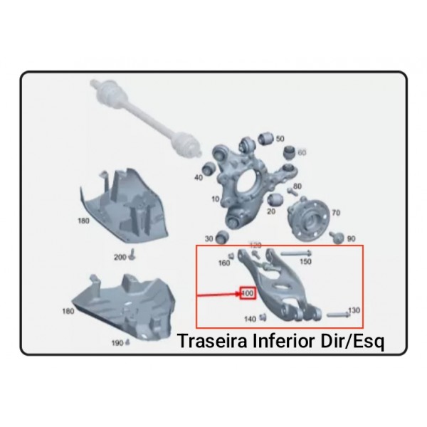 Bandeja Mercedes C200 C300 Traseira 2022/2025 A2063520100
