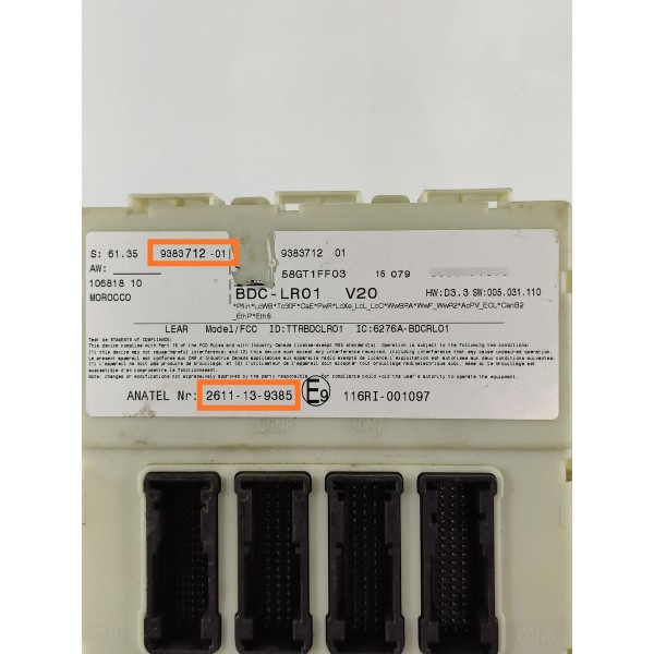 Módulo Caixa Fusivel Bmw X5  Diesel 2013/2018 938371201