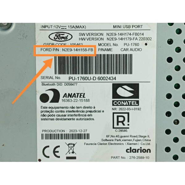 Modulo Radio Ford Territory Titanium 2021/2025 N2e914h158fb