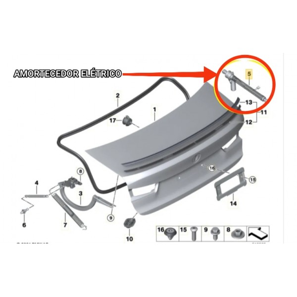 Amortecedor Tampa Traseira Eletrico Bmw 320 330 G20 19/2025