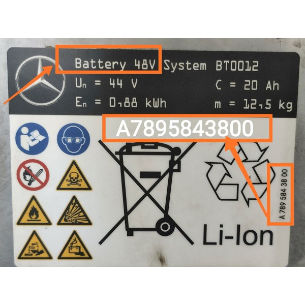 Bateria Hibrida Partida Mercedes C200 2022/2025 A7895843800 Direito