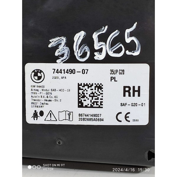 Bolsa Banco Bmw 320 330 G20 G21 Direita 2019/2023 638164400 Preto