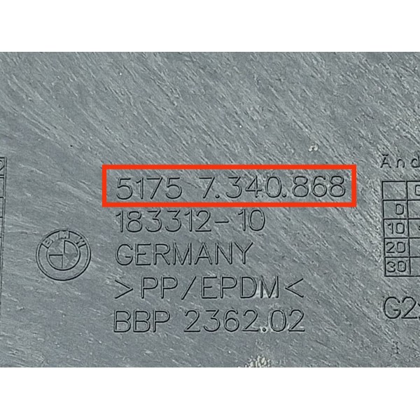 Protetor Assoalho Bmw 320 330 Tras Direito 19/25 51757340868 Cinza